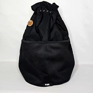 💰NWOT! PINK VICTORIA'S SECRET ▪︎ BLACK DRAWSTRING BAG